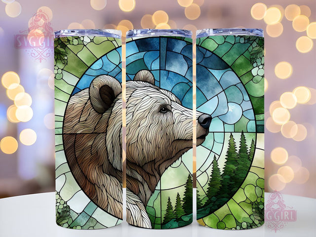 Grizzly Bear 20oz Tumbler Wrap Sublimation Design, Straight Tapered Tumbler Wrap, Bear Tumbler Png, Instant Digital Download Sublimation SvggirlplusArt 