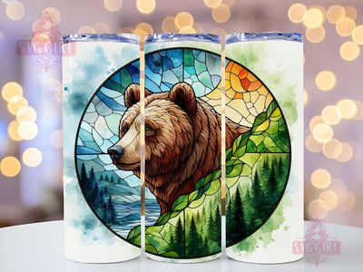 Grizzly Bear 20oz Tumbler Wrap Sublimation Design, Straight Tapered Tumbler Wrap, Bear Tumbler Png, Instant Digital Download Sublimation SvggirlplusArt 