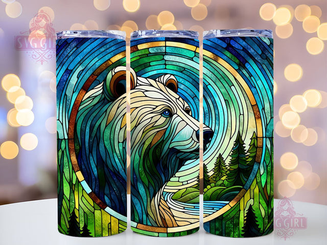 Grizzly Bear 20oz Tumbler Wrap Sublimation Design, Straight Tapered Tumbler Wrap, Bear Tumbler Png, Instant Digital Download Sublimation SvggirlplusArt 