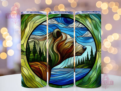 Grizzly Bear 20oz Tumbler Wrap Sublimation Design, Straight Tapered Tumbler Wrap, Bear Tumbler Png, Instant Digital Download Sublimation SvggirlplusArt 