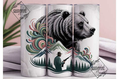 Grizzly Bear Wilderness 20oz Tumbler Sublimation sassyprint 