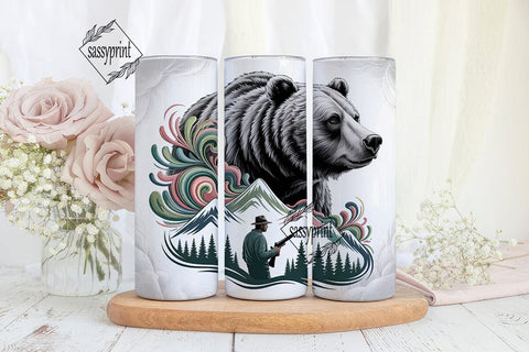 Grizzly Bear Wilderness 20oz Tumbler Sublimation sassyprint 