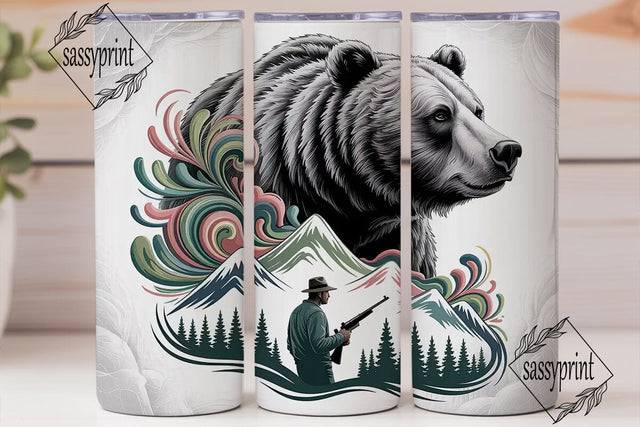 Grizzly Bear Wilderness 20oz Tumbler Sublimation sassyprint 
