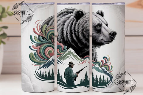 Grizzly Bear Wilderness 20oz Tumbler Sublimation sassyprint 