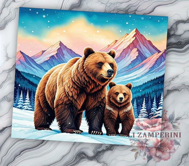 Grizzly Bear Wildlife 20oz Tumbler, Wildlife Tumbler, 20oz Wrap, Sublimation Tumbler, Bear Lover Gift, Nature Inspired Tumbler, Outdoor Adventure Tumbler Sublimation Li Zamperini 