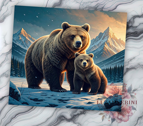 Grizzly Bear Wildlife 20oz Tumbler, Wildlife Tumbler, 20oz Wrap, Sublimation Tumbler, Bear Lover Gift, Nature Inspired Tumbler, Outdoor Adventure Tumbler Sublimation Li Zamperini 