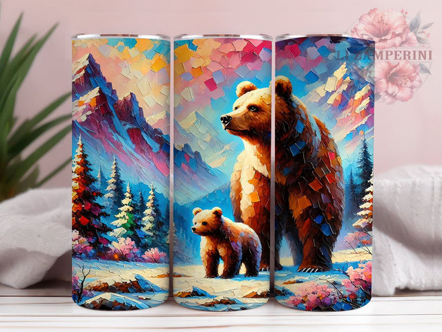 Grizzly Bear Wildlife 20oz Tumbler, Wildlife Tumbler, 20oz Wrap, Sublimation Tumbler, Bear Lover Gift, Nature Inspired Tumbler, Outdoor Adventure Tumbler Sublimation Li Zamperini 