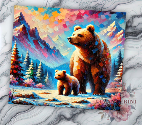 Grizzly Bear Wildlife 20oz Tumbler, Wildlife Tumbler, 20oz Wrap, Sublimation Tumbler, Bear Lover Gift, Nature Inspired Tumbler, Outdoor Adventure Tumbler Sublimation Li Zamperini 