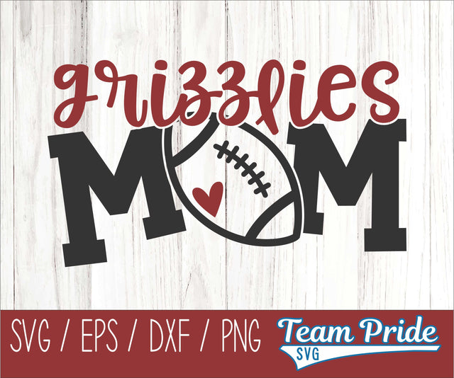 Grizzly Football Mom SVG Digital Download Printable - SVG, EPS, DXF, PNG SVG Team Pride SVG 