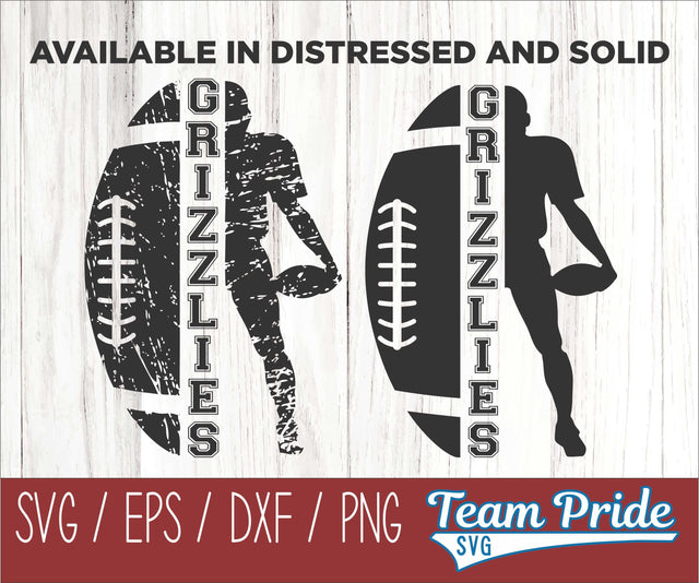Grizzly Football SVG Digital Download Printable - SVG, EPS, DXF, PNG 4 SVG Team Pride SVG 