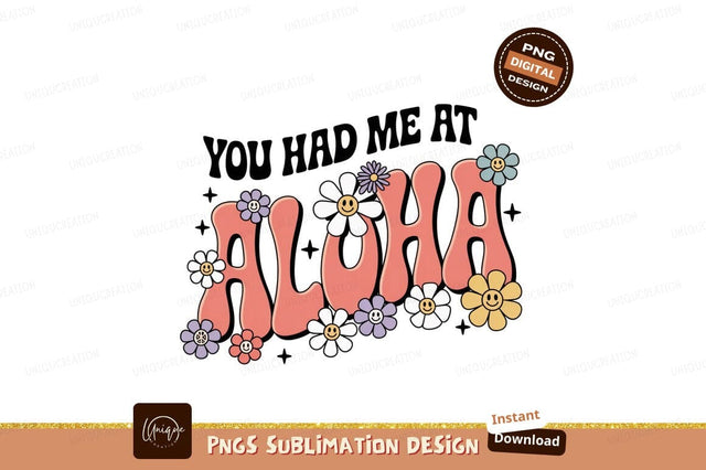 Groovy Aloha Flowers happy smiling Sublimation Designangry 