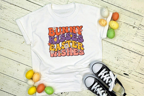 Groovy Bunny Kisses Easter Wishes Sublimation Sublimation CraftLabSVG 
