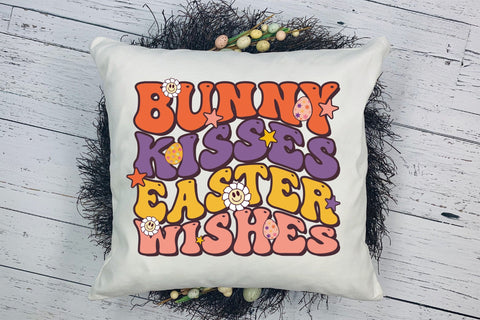 Groovy Bunny Kisses Easter Wishes Sublimation Sublimation CraftLabSVG 