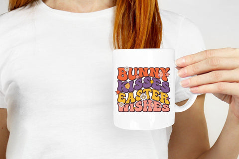 Groovy Bunny Kisses Easter Wishes Sublimation Sublimation CraftLabSVG 