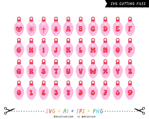 Groovy Christmas Lights Alphabet SVG SVG Miss Tiina 