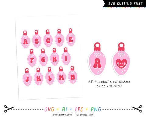 Groovy Christmas Lights Alphabet SVG SVG Miss Tiina 