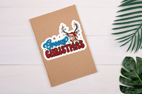 Groovy christmas Stickers Design Sublimation Regulrcrative 