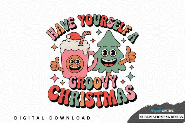 Groovy christmas sublimation png design Sublimation Regulrcrative 
