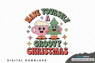 Groovy christmas sublimation png design Sublimation Regulrcrative 