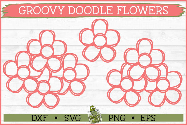 Groovy Doodle Flowers 1 SVG Files SVG Crunchy Pickle 
