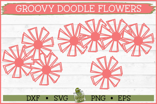 Groovy Doodle Flowers 2 SVG Files SVG Crunchy Pickle 