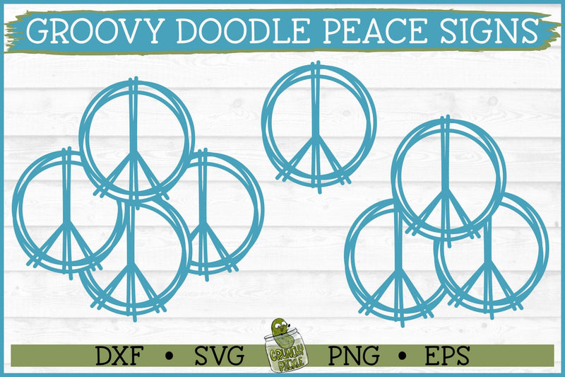 Groovy Doodle Peace Signs SVG Files SVG Crunchy Pickle 
