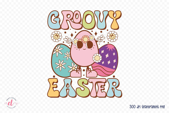 Groovy Easter PNG Sublimation Design Sublimation CraftLabSVG 