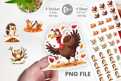 Groovy Fall Critters Sticker Sublimation artnoy 