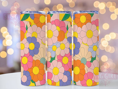 Groovy & Free-Spirited Hippie Tumbler, Groovy Flower Design, 70s Daisy Tumbler, Boho Sublimation Wrap, Retro Flower Tumbler, Peace Love Flowers Design, DIY Hippie Tumbler Sublimation SvggirlplusArt 
