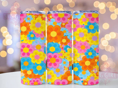 Groovy & Free-Spirited Hippie Tumbler, Groovy Flower Design, 70s Daisy Tumbler, Boho Sublimation Wrap, Retro Flower Tumbler, Peace Love Flowers Design, DIY Hippie Tumbler Sublimation SvggirlplusArt 