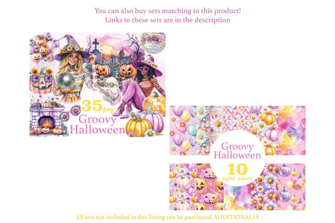 Groovy Halloween Clipart | Daisy Pumpkin PNG SVG GlamArtZhanna 