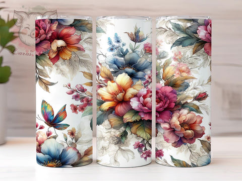 Groovy Halloween Flower 20 oz Skinny Tumbler Sublimation Design, Straight & Tapered Tumbler Png, Autumn Boho Tumbler Png, Digital Download PNG Sublimation Lara' s Designs 