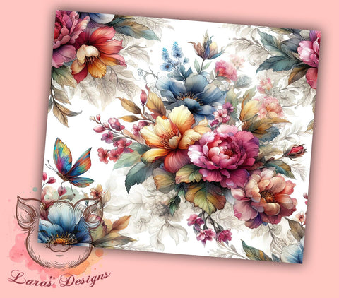 Groovy Halloween Flower 20 oz Skinny Tumbler Sublimation Design, Straight & Tapered Tumbler Png, Autumn Boho Tumbler Png, Digital Download PNG Sublimation Lara' s Designs 