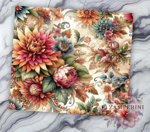 Groovy Halloween Flower 20oz Tumbler Wrap PNG, Autumn Boho Tumbler PNG Sublimation Design, Straight & Tapered Tumbler Wrap, Instant Digital Download Sublimation Li Zamperini 