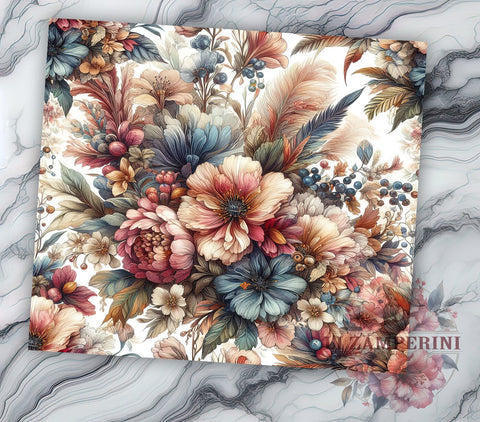 Groovy Halloween Flower 20oz Tumbler Wrap PNG, Autumn Boho Tumbler PNG Sublimation Design, Straight & Tapered Tumbler Wrap, Instant Digital Download Sublimation Li Zamperini 