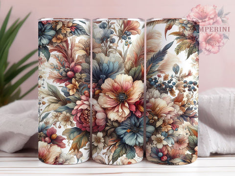 Groovy Halloween Flower 20oz Tumbler Wrap PNG, Autumn Boho Tumbler PNG Sublimation Design, Straight & Tapered Tumbler Wrap, Instant Digital Download Sublimation Li Zamperini 