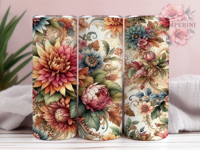 Groovy Halloween Flower 20oz Tumbler Wrap PNG, Autumn Boho Tumbler PNG Sublimation Design, Straight & Tapered Tumbler Wrap, Instant Digital Download Sublimation Li Zamperini 