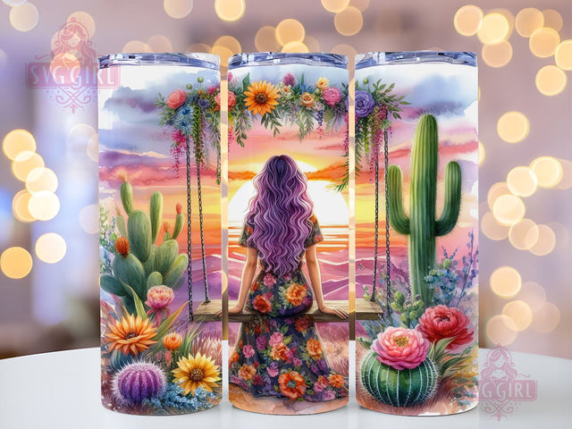 Groovy Hippie 20oz Tumbler Wrap Sublimation Design, Straight Tapered Tumbler Wrap, Hippie Girl Tumbler Png, Instant Digital Download Sublimation SvggirlplusArt 