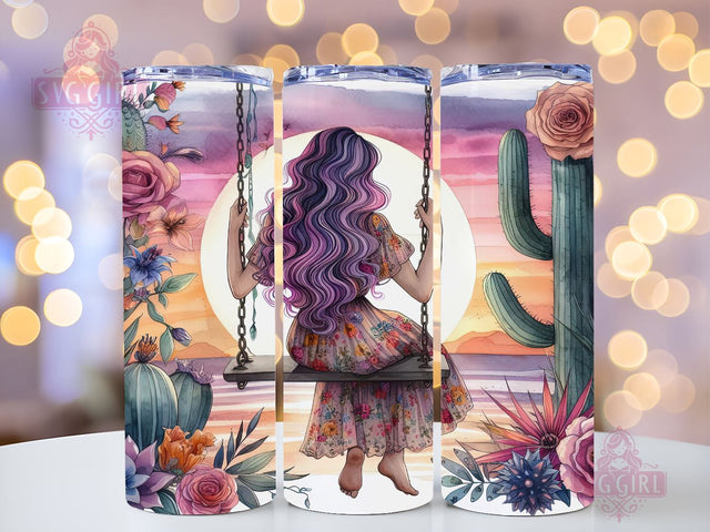 Groovy Hippie 20oz Tumbler Wrap Sublimation Design, Straight Tapered Tumbler Wrap, Hippie Girl Tumbler Png, Instant Digital Download Sublimation SvggirlplusArt 