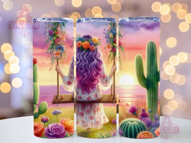 Groovy Hippie 20oz Tumbler Wrap Sublimation Design, Straight Tapered Tumbler Wrap, Hippie Girl Tumbler Png, Instant Digital Download Sublimation SvggirlplusArt 