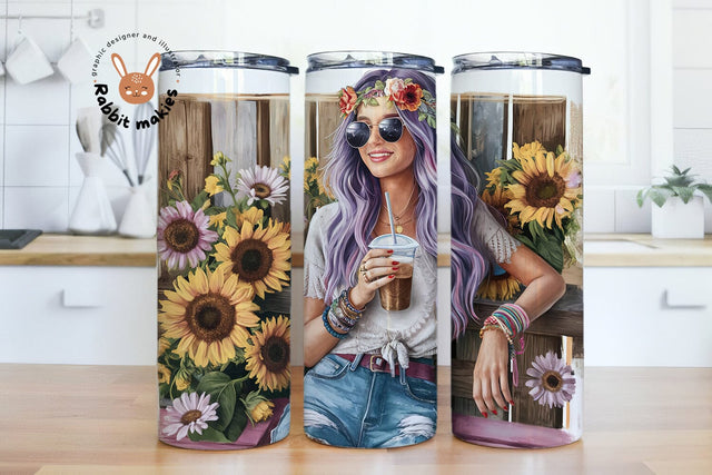 Groovy Hippie Sublimation Design Hippie soul 20oz skinny tumbler png, hippie 20 oz tumbler designs, hippie tumbler png download Sublimation Rabbitmakies 