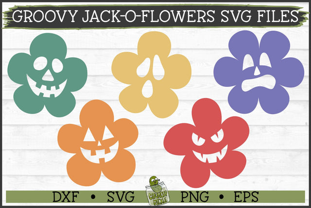 Groovy Jack-O-Flowers SVG Files SVG Crunchy Pickle 