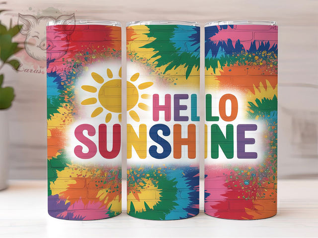 Groovy Rainbow Sunshine Tumbler Wrap, Tie Dye Pattern Art, Rainbow Summer Design, Hippie Style Tumbler, Boho Sunshine Gift, Bright Happy Design, Groovy Summer Cup Sublimation Lara' s Designs 