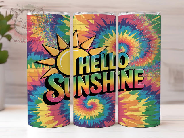 Groovy Rainbow Sunshine Tumbler Wrap, Tie Dye Pattern Art, Rainbow Summer Design, Hippie Style Tumbler, Boho Sunshine Gift, Bright Happy Design, Groovy Summer Cup Sublimation Lara' s Designs 