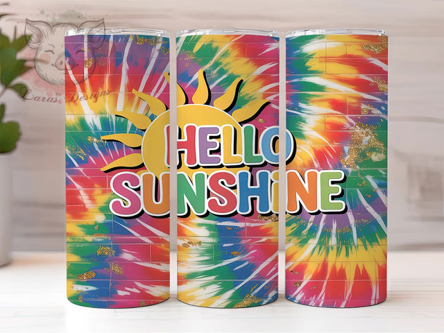 Groovy Rainbow Sunshine Tumbler Wrap, Tie Dye Pattern Art, Rainbow Summer Design, Hippie Style Tumbler, Boho Sunshine Gift, Bright Happy Design, Groovy Summer Cup Sublimation Lara' s Designs 