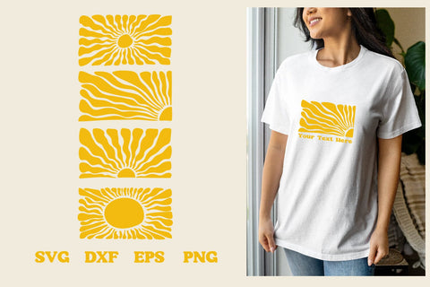 Groovy retro abstract sun rectangle svg SVG dadan_pm 