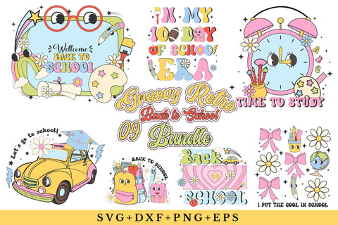 Groovy Retro Back to School Bundle SVG Rupkotha 