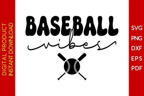 Groovy Retro Baseball Vibes SVG PNG PDF Cut File SVG Creativedesigntee 