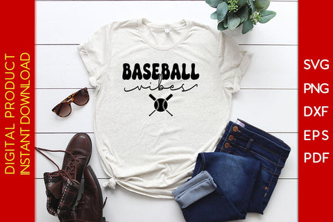 Groovy Retro Baseball Vibes SVG PNG PDF Cut File SVG Creativedesigntee 