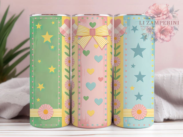 Groovy Retro Floral 70s Tumbler, Groovy Flowers, Vintage Wrap, Sublimation Art, 20oz Tumbler, Cute Design, 70s Style Sublimation Li Zamperini 